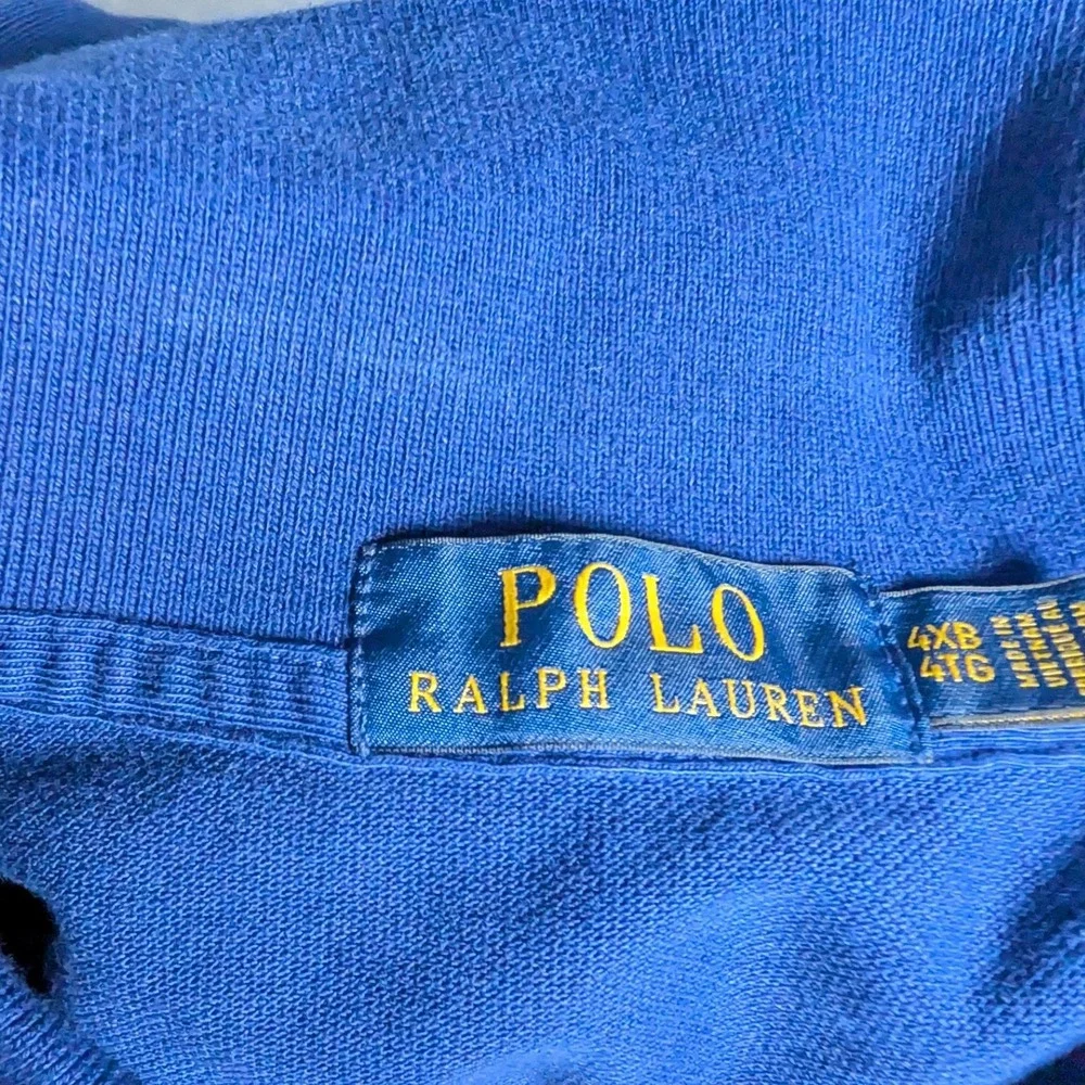 Polo Ralph Lauren Mens Polo Shirt 4XB Short‎ Sleeve Cotton Big Tall Blue Cotton